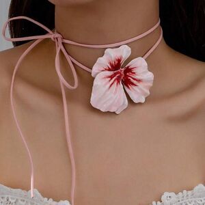 Zara Pink Floral Choker Necklace